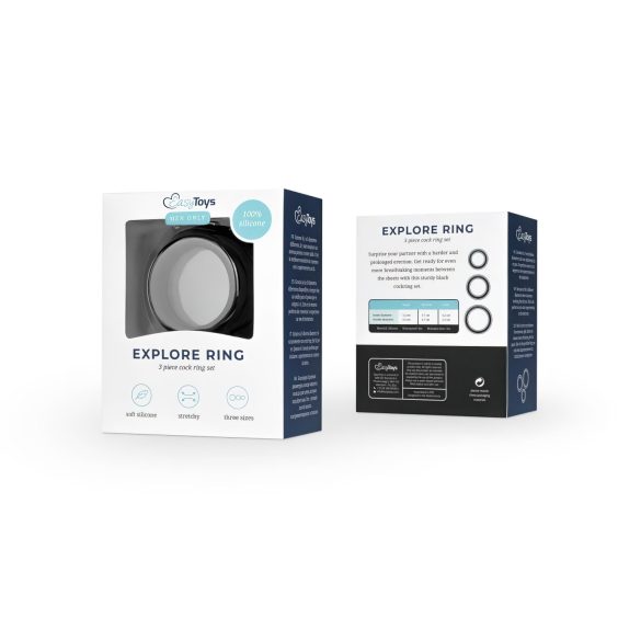 Easytoys Explore Ring - Penisring-Set - 3-teilig (schwarz)