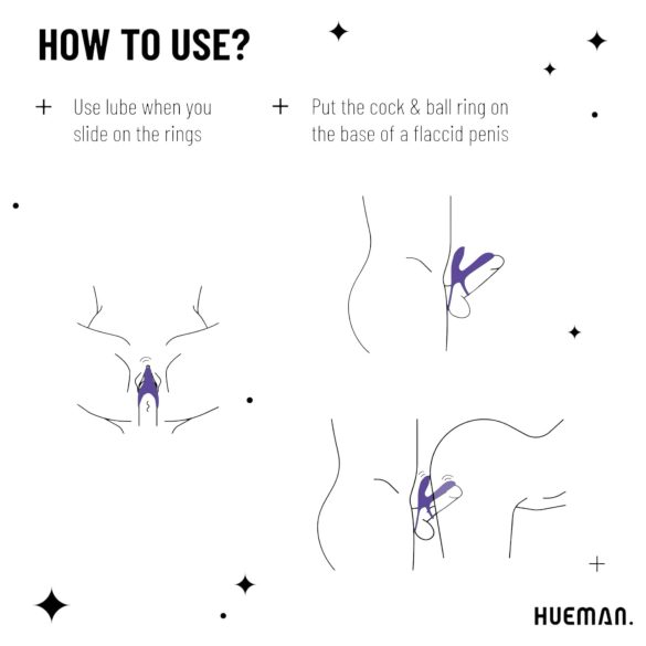 Hueman Infinity Ignite - vibrierender Penis- & Hodengurt (lila)