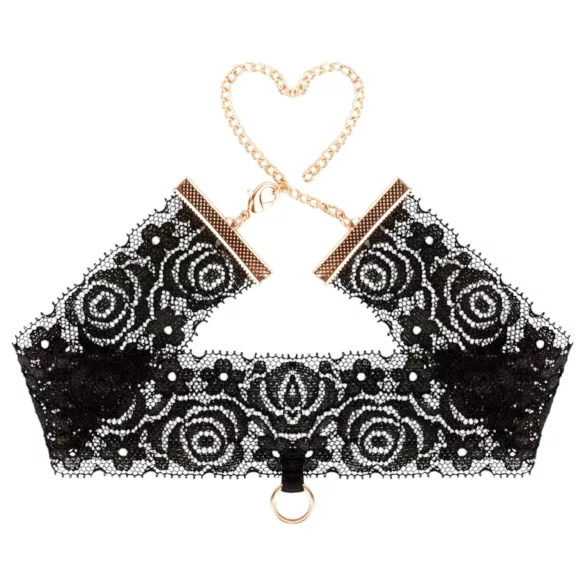 Rosy Gold - Halsband & Handfesseln (schwarz)