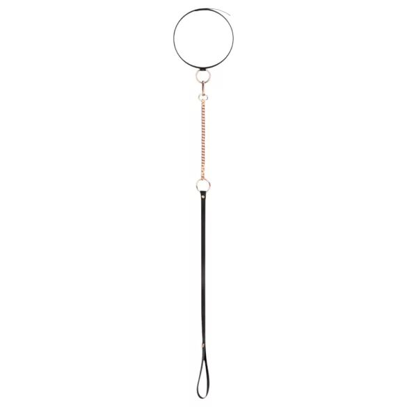 Rosy Gold - Halsband und Leine (schwarz-roségold)
