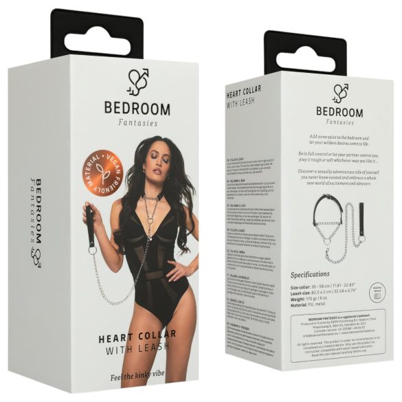 Bedroom Fantasies - Halsband mit Leine (schwarz)