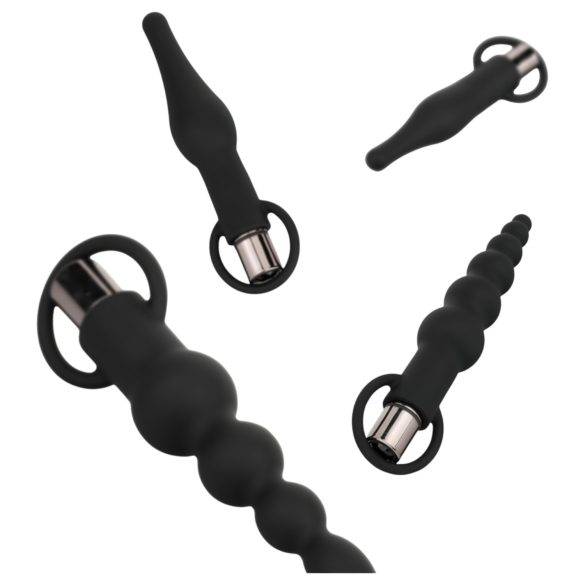 Easytoys - Wiederaufladbares Analvibratorset - 4-teilig (schwarz)