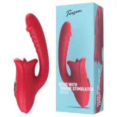   Teazers - Vibrator-Dildo mit zungenförmigem Klitorisstimulator (rot)