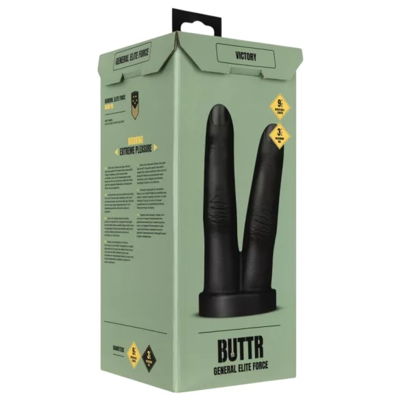 BUTTR Victory - Doppel-Finger Anal-Dildo (schwarz)