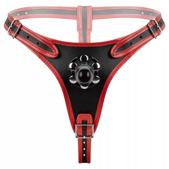 Easytoys - Strap-On Slip mit Dreifach-Dildo (Schwarz)