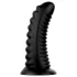 BUTTR Double Ribbed - riesiger gerippter Analplug (schwarz) - 26 cm