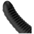 BUTTR Double Ribbed - riesiger gerippter Analplug (schwarz) - 26 cm