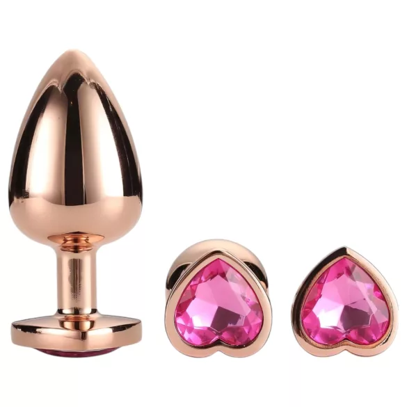 Gleaming Love - Herz-Analplug-Set rosegold (3-teilig)