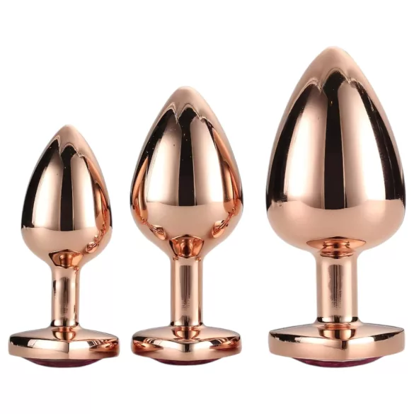 Gleaming Love - Herz-Analplug-Set rosegold (3-teilig)