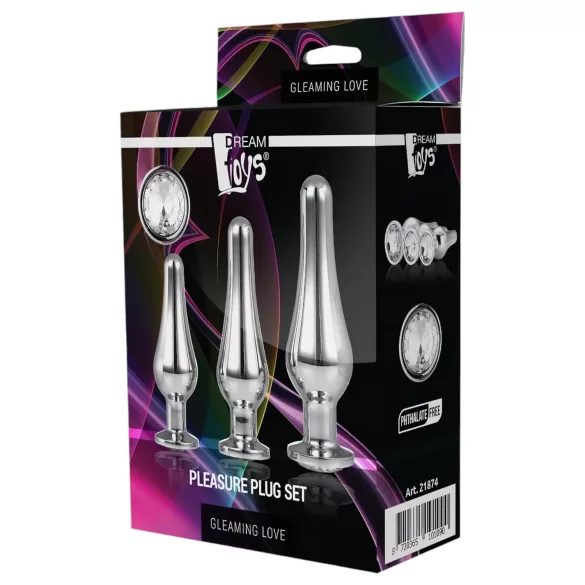 Gleaming Love - Analkegel-Set (silber, 3-teilig)