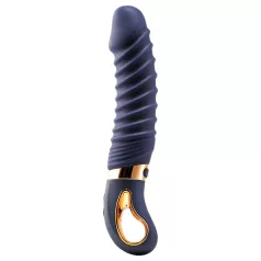 Goddess - gerippter Vibrator mit Heizung (dunkelblau)
