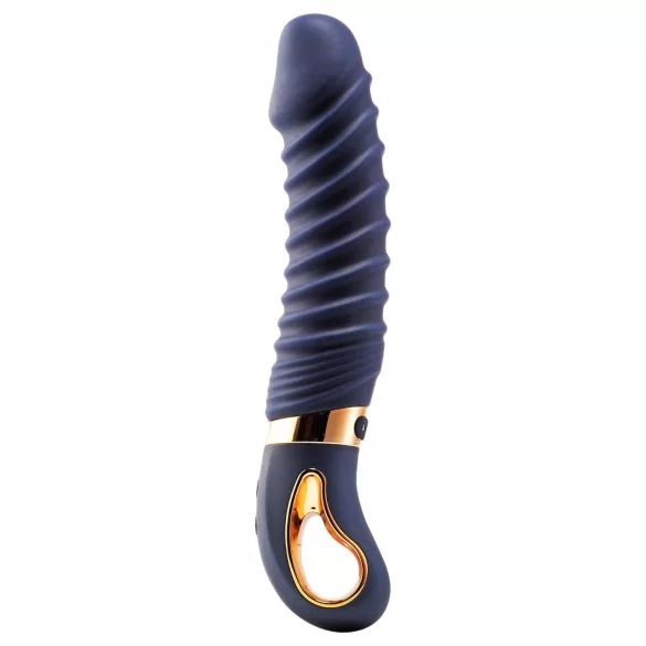 Goddess - gerippter Vibrator mit Heizung (dunkelblau)