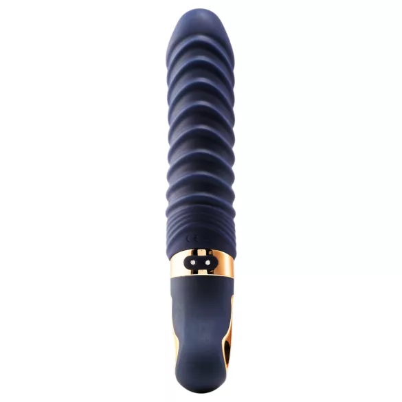 Goddess - gerippter Vibrator mit Heizung (dunkelblau)