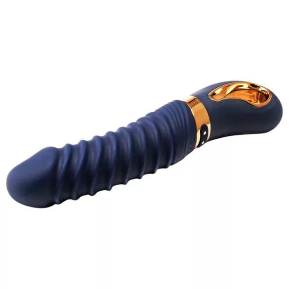 Goddess - gerippter Vibrator mit Heizung (dunkelblau)