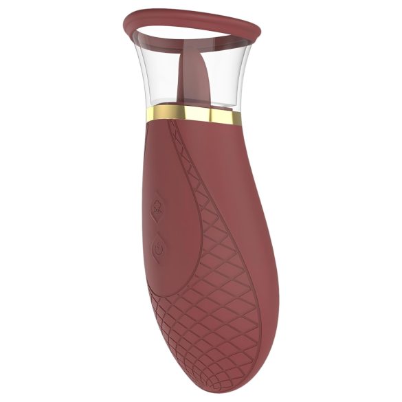 Dreamtoys Roxy - Saug- und Leck-Vibrator (Bordeaux)