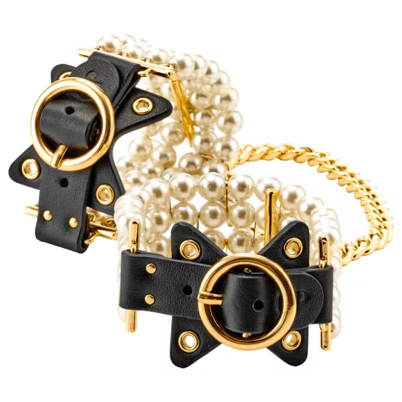 Allure - Perlen-Armbandfessel (schwarz)
