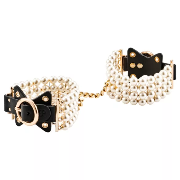 Allure - Perlen-Armbandfessel (schwarz)