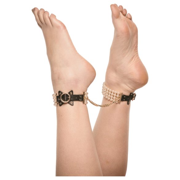 Allure - Perlen-Knöchelmanschette (Schwarz)