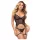 Zôf Jade - transparentes Korsett mit Strumpfhaltern und String (schwarz) - L/XL