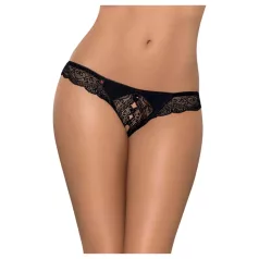   Obsessive Miamor - Steinverzierte, offene Damen-Spitzenstring (schwarz)