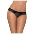 Obsessive Miamor - Steinverzierte, offene Damen-Spitzenstring (schwarz)