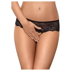 Obsessive Merossa - Strass, offener Damenstring - Schwarz