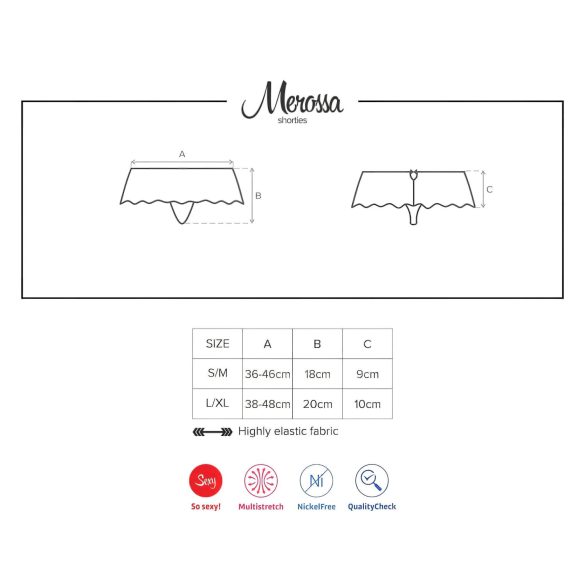 Obsessive Merossa - Strass, offener Damenstring - Schwarz