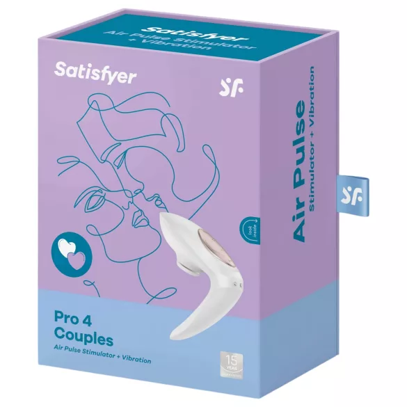 Satisfyer Pro 4 Couples - Akku-Luftwellen-Paarvibrator (Weiß)