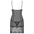 Obsessive Alluria - Spitzen-Nachthemd und Tanga (schwarz)