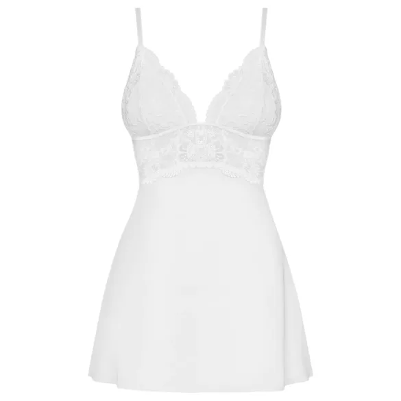 Obsessive 810-BAB-2 - Spitzen Babydoll und String (weiß) - L/XL