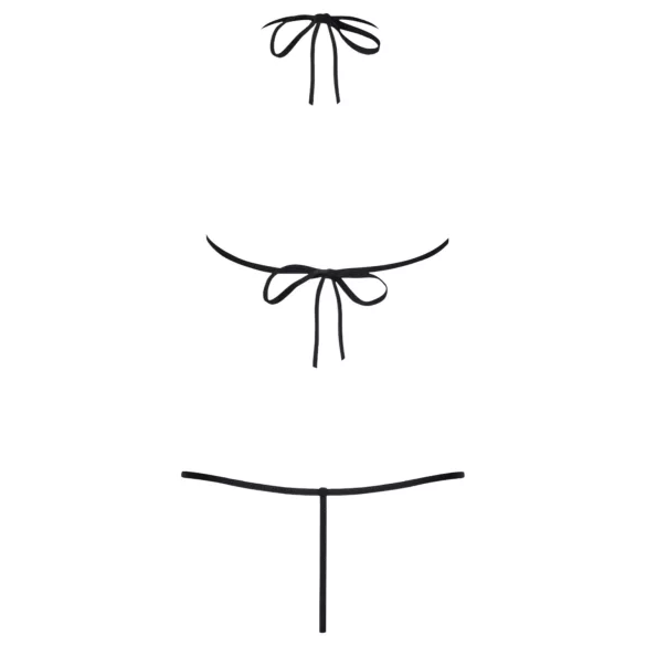 Obsessive Luiza - tulpenförmiger, riemchiger Body - Schwarz (S/M)