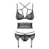 Obsessive Frivolla - pikante Spitzen-Dessous Set (schwarz) - L/XL