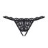 Obsessive 831-THC-1 - Offener Spitzen-Tanga mit Schleife (Schwarz)