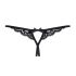 Obsessive 831-THC-1 - Offener Spitzen-Tanga mit Schleife (Schwarz)