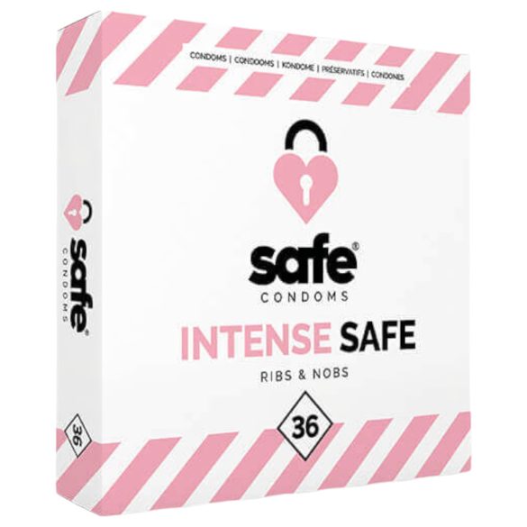 SAFE Intense Safe - Gerippt & genoppt Kondome (36 Stk.)