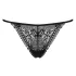 Obsessive Intensa - Riemen-Spitzen-Tanga (schwarz) - L/XL