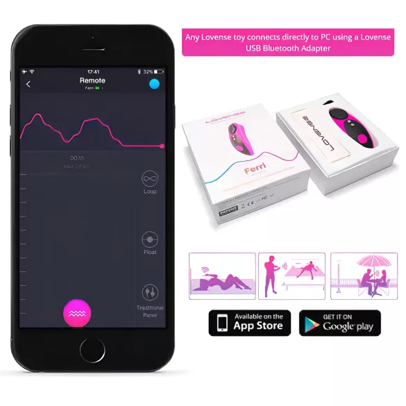 Lovense Ferri - App-gesteuerter Klitorisvibrator (schwarz-pink)