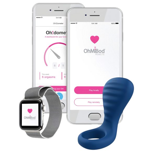 OHMIBOD Bluemotion Nex 3 - smarter, vibrierender Penisring (blau)