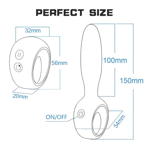 Aixiasia Dylon-Remote - Akku-Radio Analdildo (Schwarz)