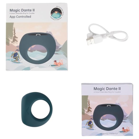 Magic Motion Dante II - intelligenter, wiederaufladbarer Vibrationsring (blau)