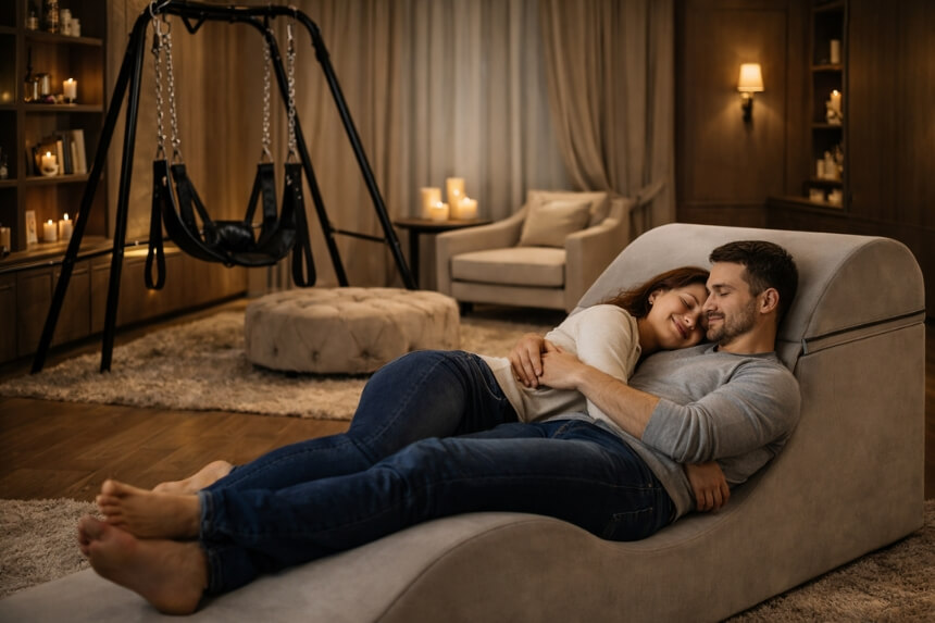 Erotisches Spielzimmer mit Sexmöbel und BDSM-Zubehör | desirel.ch Sexshop